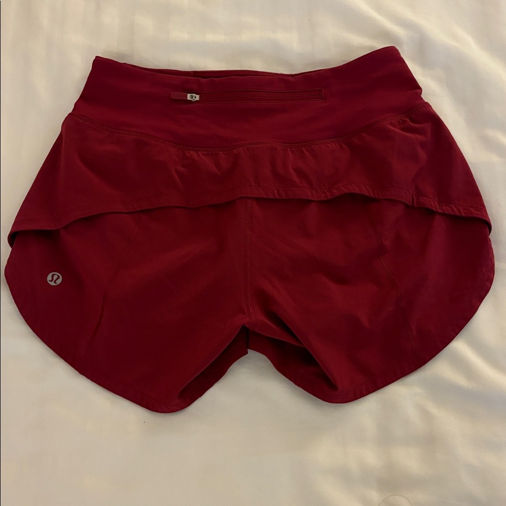 Lululemon Speed Up MR Shorts Lined graphic size 2 Pomegranate - Picture 4 of 8